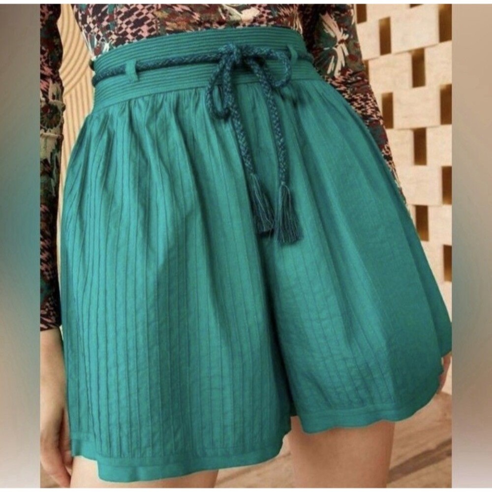 ULLA JOHNSON Rina Shorts Verdigris Teal 4 Belted $220